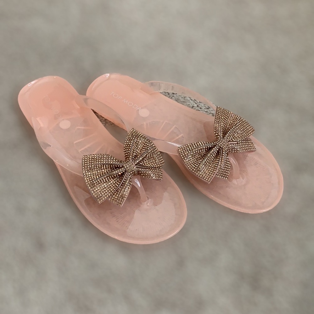 Top Moda Jelly sandals, bows, NWT
